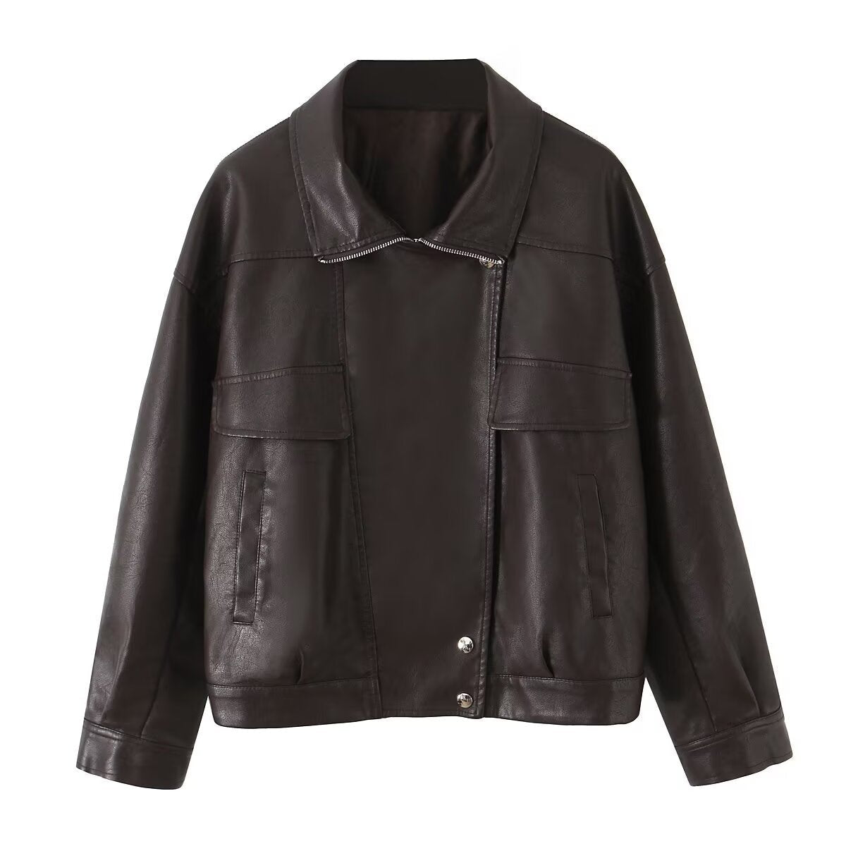 Damen Kunstlederjacke Modern Praktisch Eveloria