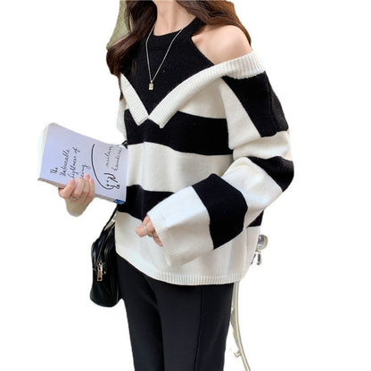 Damen Pullover mit Ausschnitten Trendfarben Eveloria