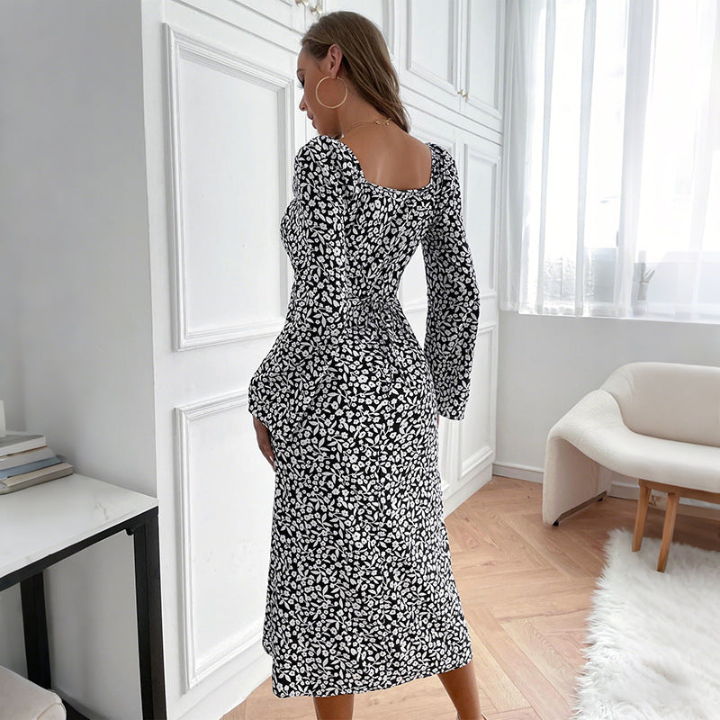 Damen Midikleid Floralmuster Wickeldesign Eveloria