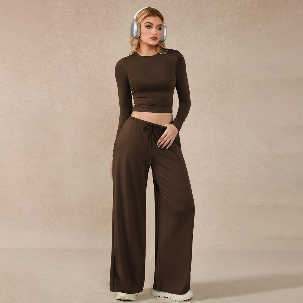 Damen Jogginganzug Weites Design Elastischer Bund Schwarz Eveloria - Eveloria