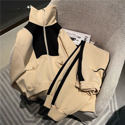 Damen Kapuzenpullover Reißverschluss Kontrastdetails Eveloria