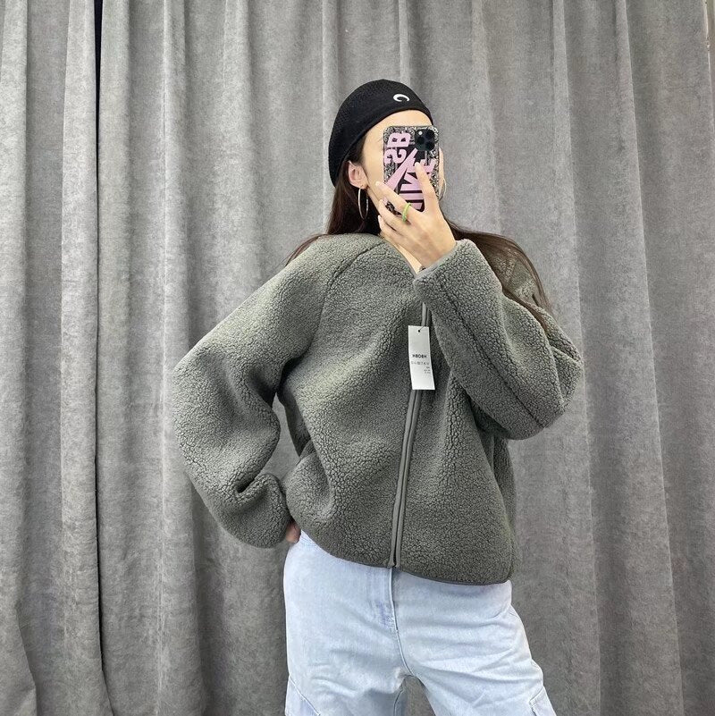 Damen Fleecejacke Kuschelig Reißverschluss Eveloria
