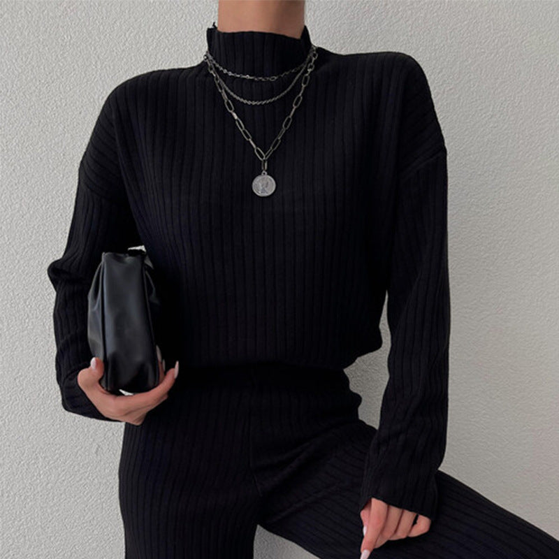 Damen Pullover Modernes Rippen-Design Lässiger Schnitt