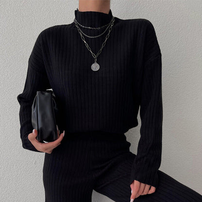 Damen Pullover Modernes Rippen-Design Lässiger Schnitt