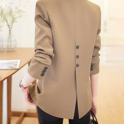 Damen Blazer Strukturiert Zeitlose Details Schwarz Eveloria - Eveloria