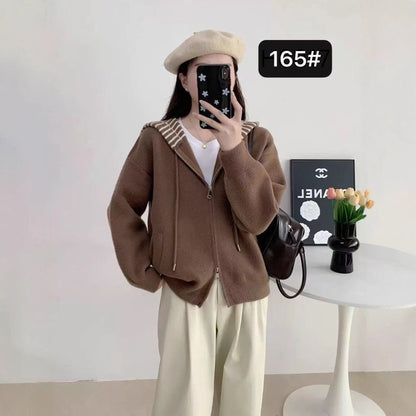 Damen Kapuzenjacke Querstreifen Eveloria