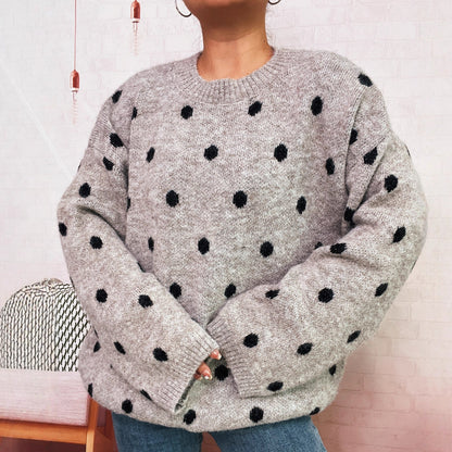 Damen Strickpullover Punktuelles Design Eveloria