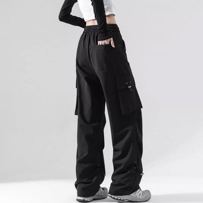 Damen Cargo-Hose mit Seitentaschen und verstellbarem Bund