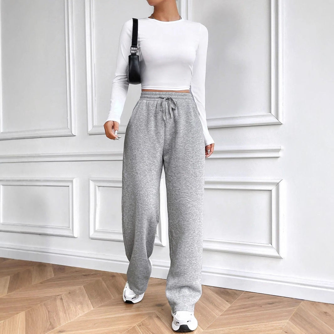 Eveloria Damen Freizeithose Weites Bein Elastischer Bund