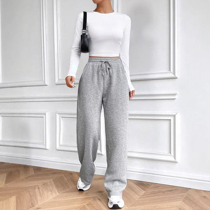 Eveloria Damen Freizeithose Weites Bein Elastischer Bund