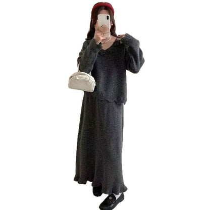 Damen Strickkleid Blütenapplikationen Elegant Eveloria