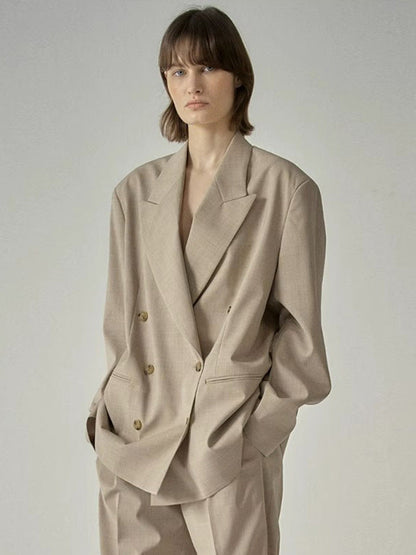 Damen Blazer Oversized Doppelter Knopf Eveloria
