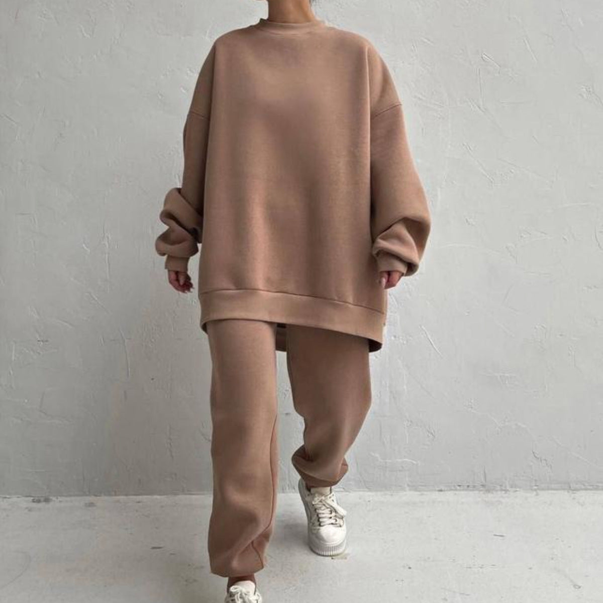 Damen Oversize Loungewear Set Elastisch Hochkragen Bequem