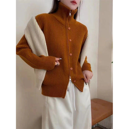 Damen Rippstrickpullover Elegantes Design Eveloria
