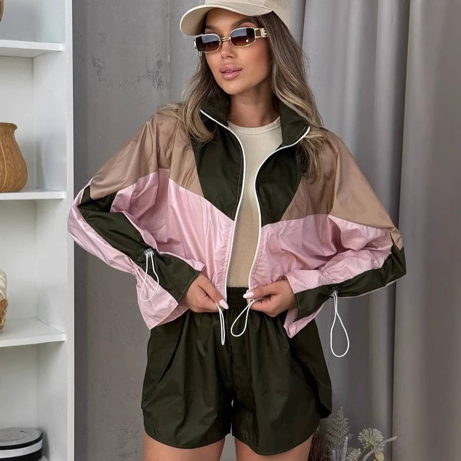 Damen Sportanzug Elastisch Mit Kontrastdetails