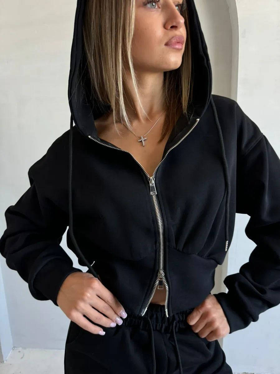 Damen Sport Set Cropped Hoodie und Jogginghose Eveloria