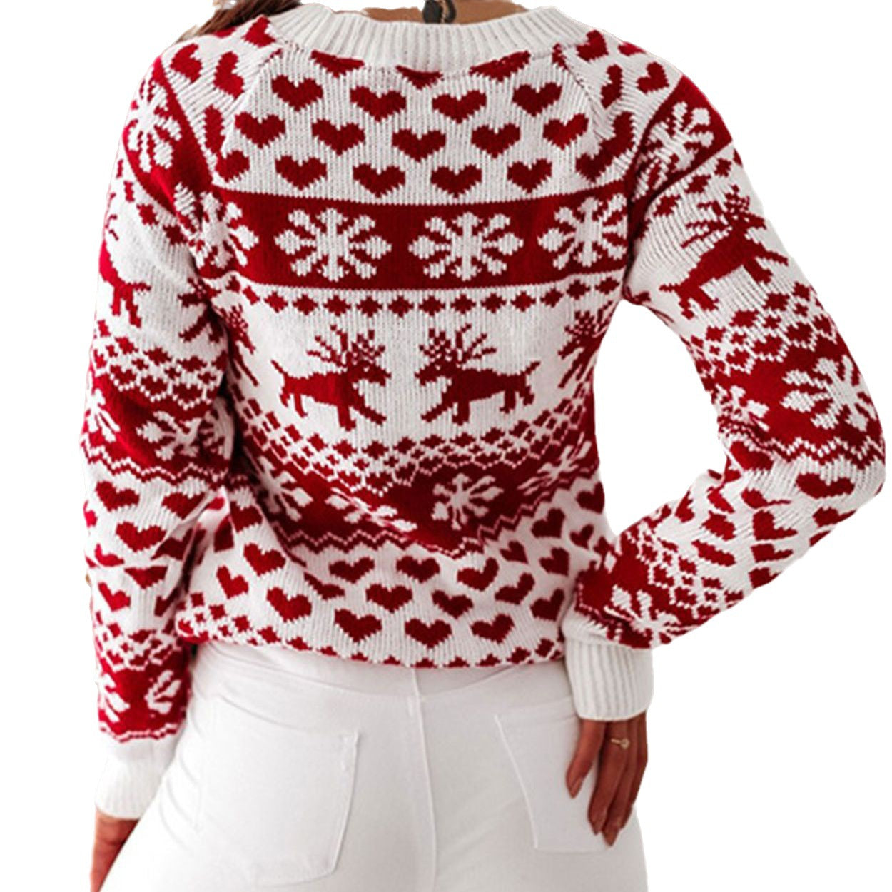 Damen Weihnachtspullover Traditionelles Muster Eveloria