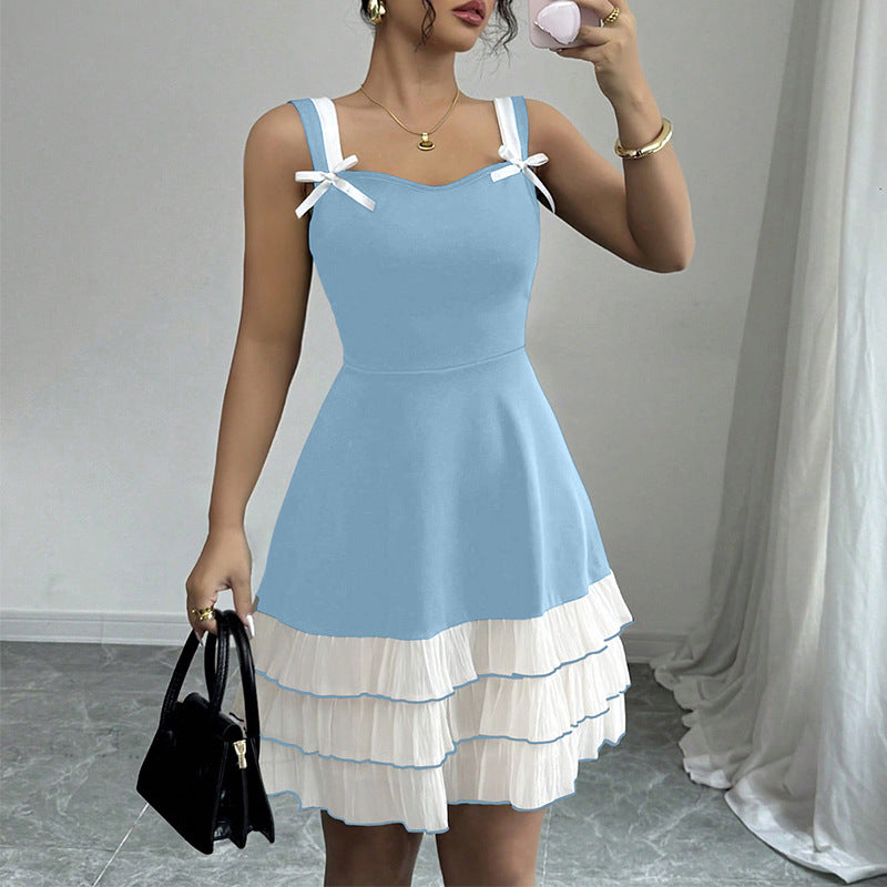 Damen Sommerkleid Rüschen Dekorative Träger Eveloria