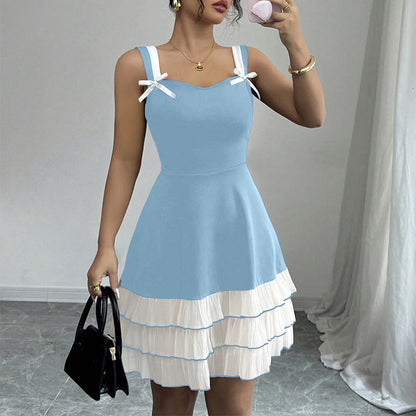 Damen Sommerkleid Rüschen Dekorative Träger Eveloria