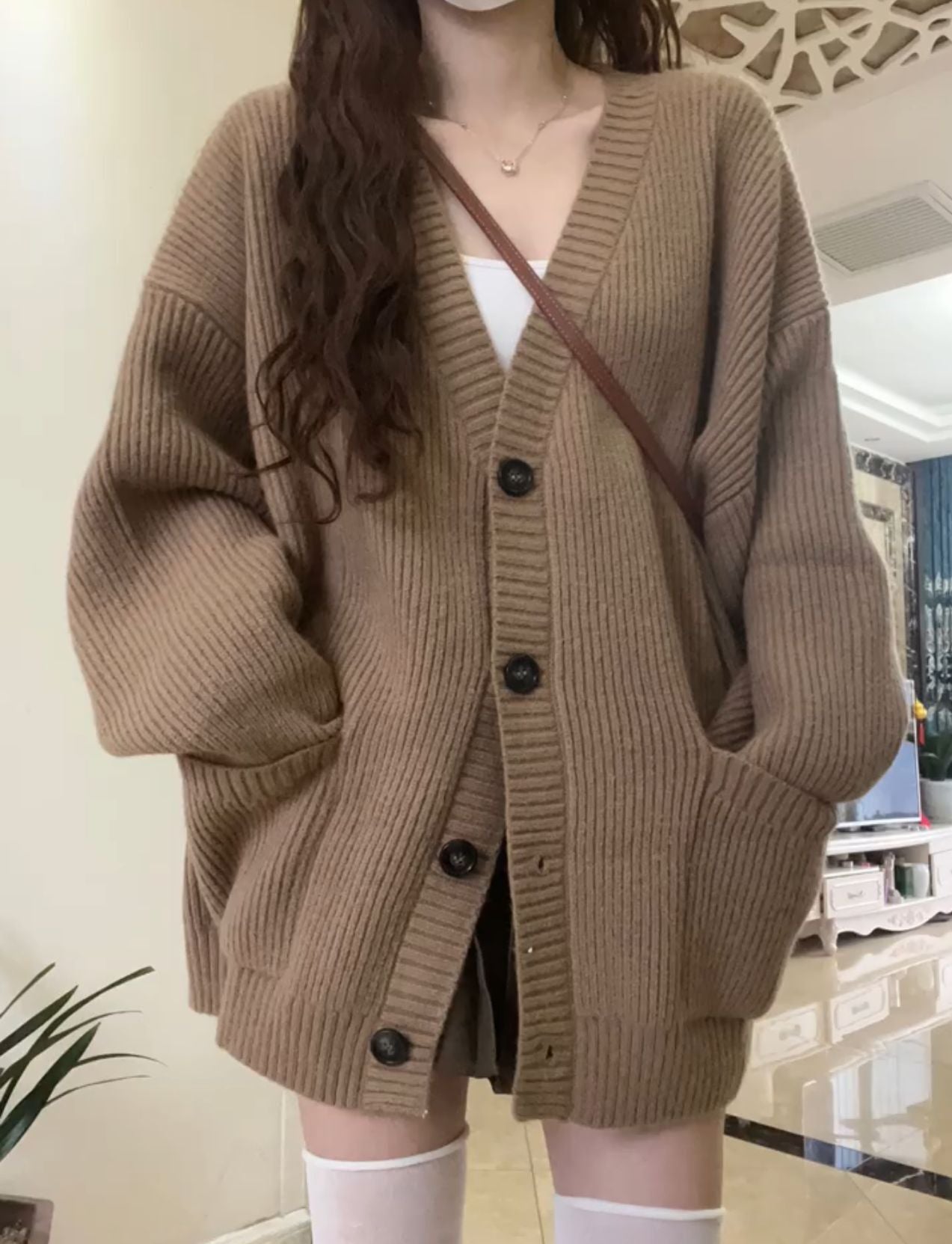 Damen Strickjacke Kuschelig Mit Großen Taschen Eveloria