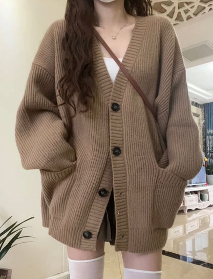 Damen Strickjacke Kuschelig Mit Großen Taschen Eveloria