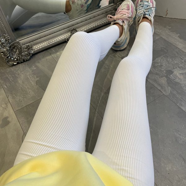 Damen Leggings Rippdesign Hochwerdig mit hohem Bund Eveloria