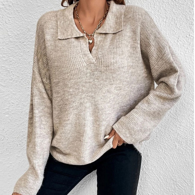 Damen Pullover Strukturiertes Rippdesign Eveloria - Eveloria