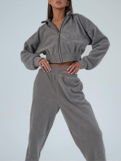 Damen Fleece Freizeitanzug Hochwertig Eveloria