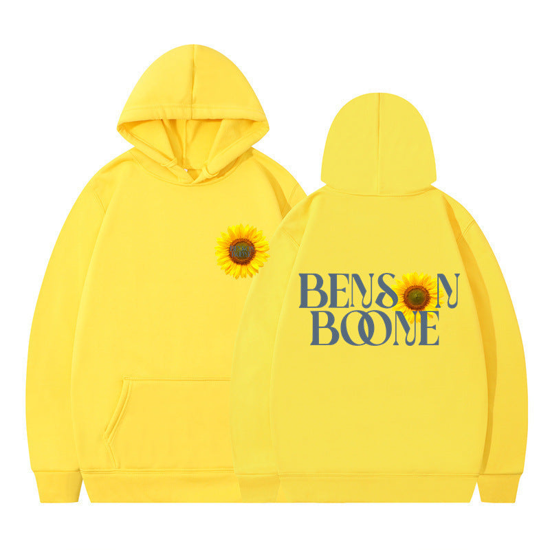 Damen Kapuzenpullover Sonnenblumenmotiv Bequem Eveloria