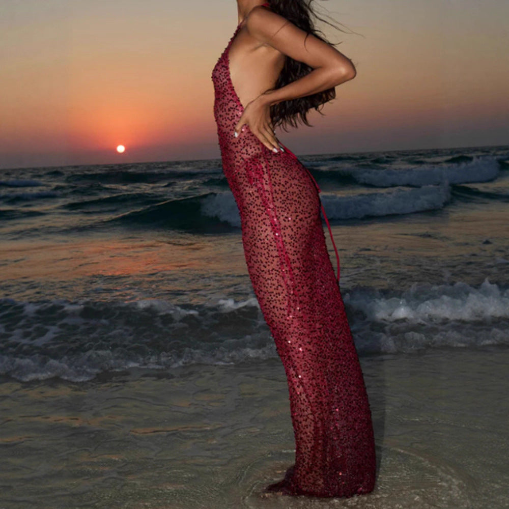 Damen Schwimmdress aus Spitze Glitzernd Eveloria