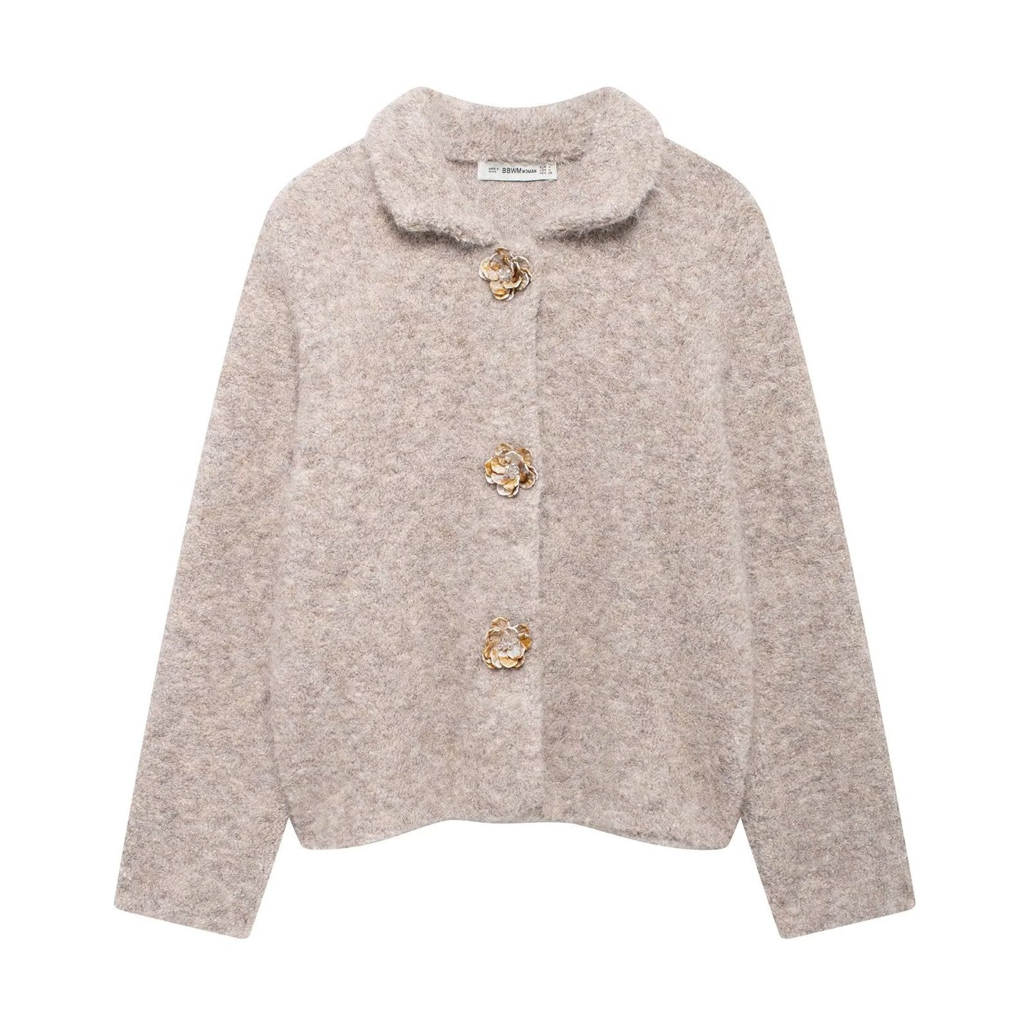 Damen Fleecejacke Kuschelig Elegante Knopfleiste Eveloria