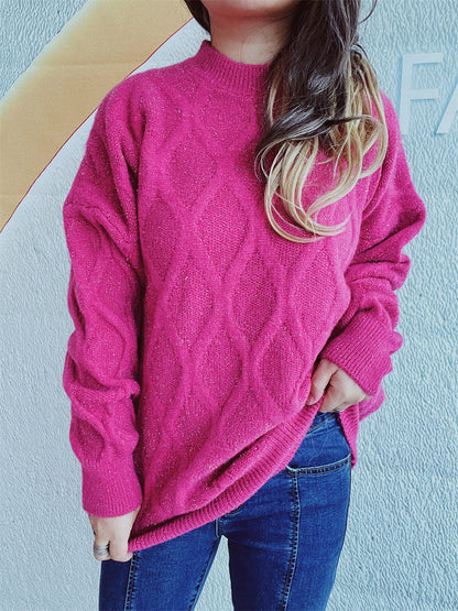 Damen Grobstrickpullover Jacquard-Muster Eveloria