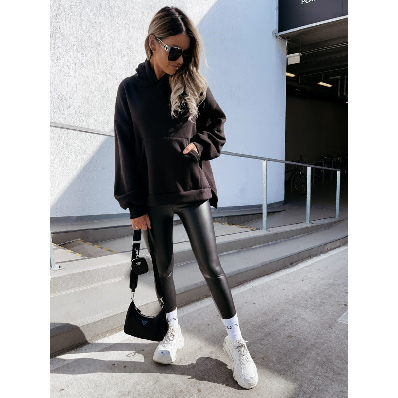 Damen Oversized Kapuzenpullover Kängurutaschen Bequem