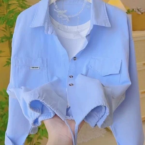 Damen Bluse Relaxed Fit mit Taschen Eveloria