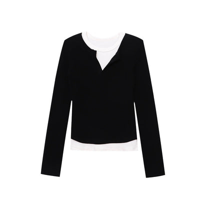 Damen Langarmshirt Figurbetont Hochwertiger Stoff