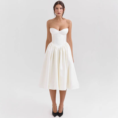 Damen Cocktailkleid Corsage-Oberteil Voluminöser Rock Eveloria