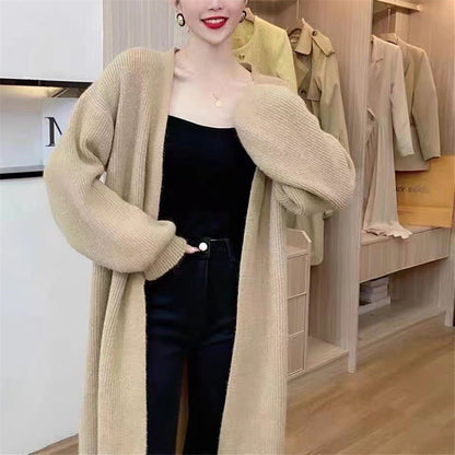 Damen Strickcardigan Langärmelig Weich Voluminös - Eveloria