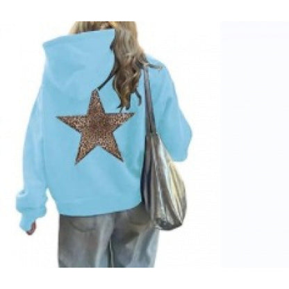 Damen Kapuzenpullover Glitzerndes Sternmotiv Eveloria