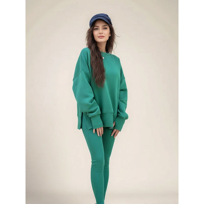 Damen Sportset Sweatshirt und Leggings locker und enganliegend