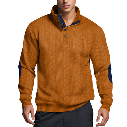 Herren Strickpullover Hoher Kragen Muster