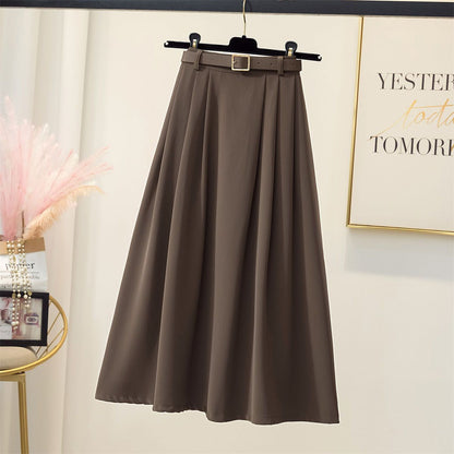 Damen Maxirock Elegante Taillenschnalle Eveloria