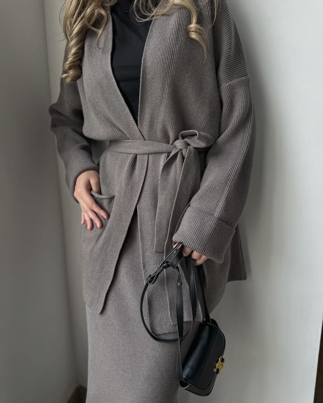 Damen Bleistiftkleid mit Blazerjacke und Taschen Eveloria