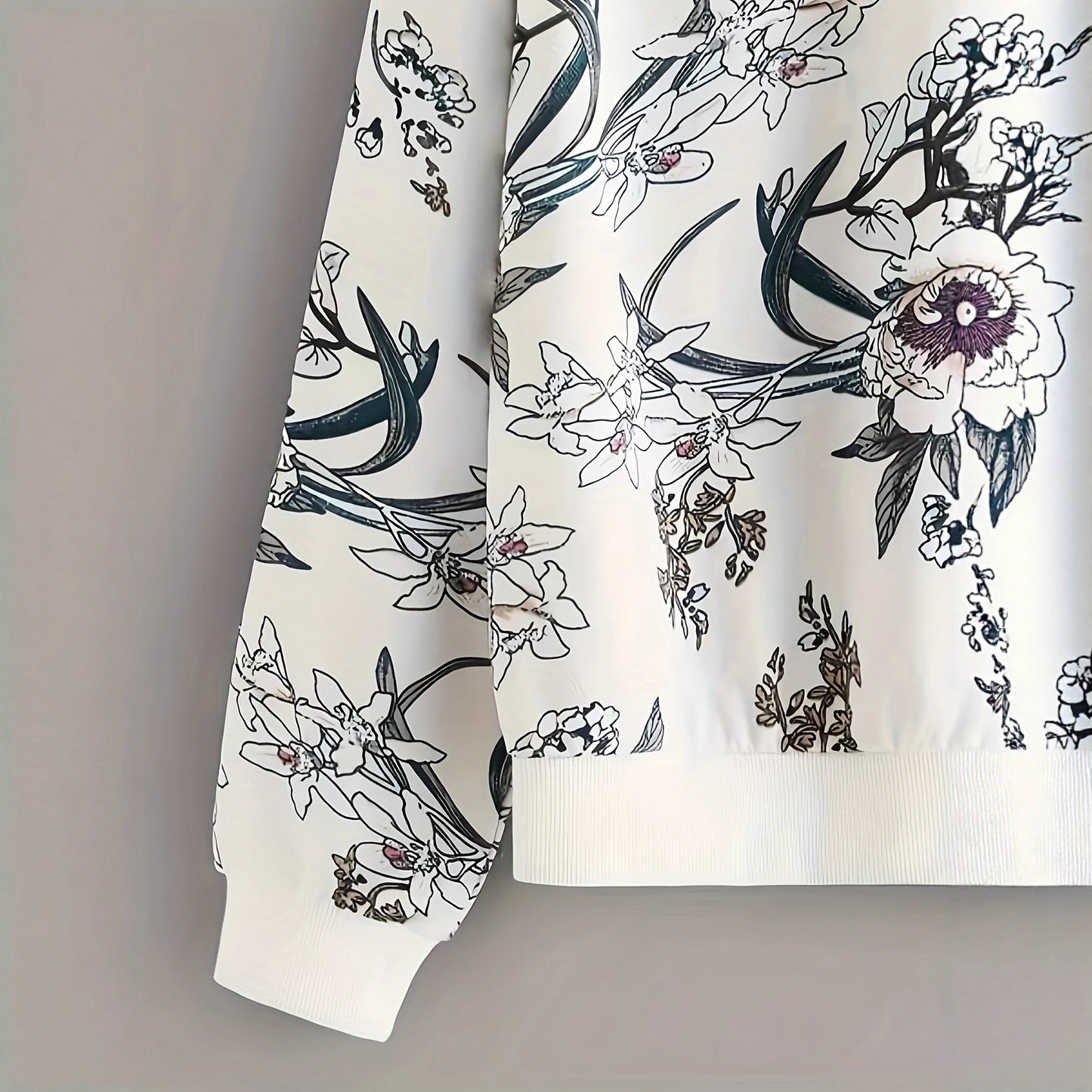 Damen Sweatshirt Floraler Druck Relaxed Fit Eveloria