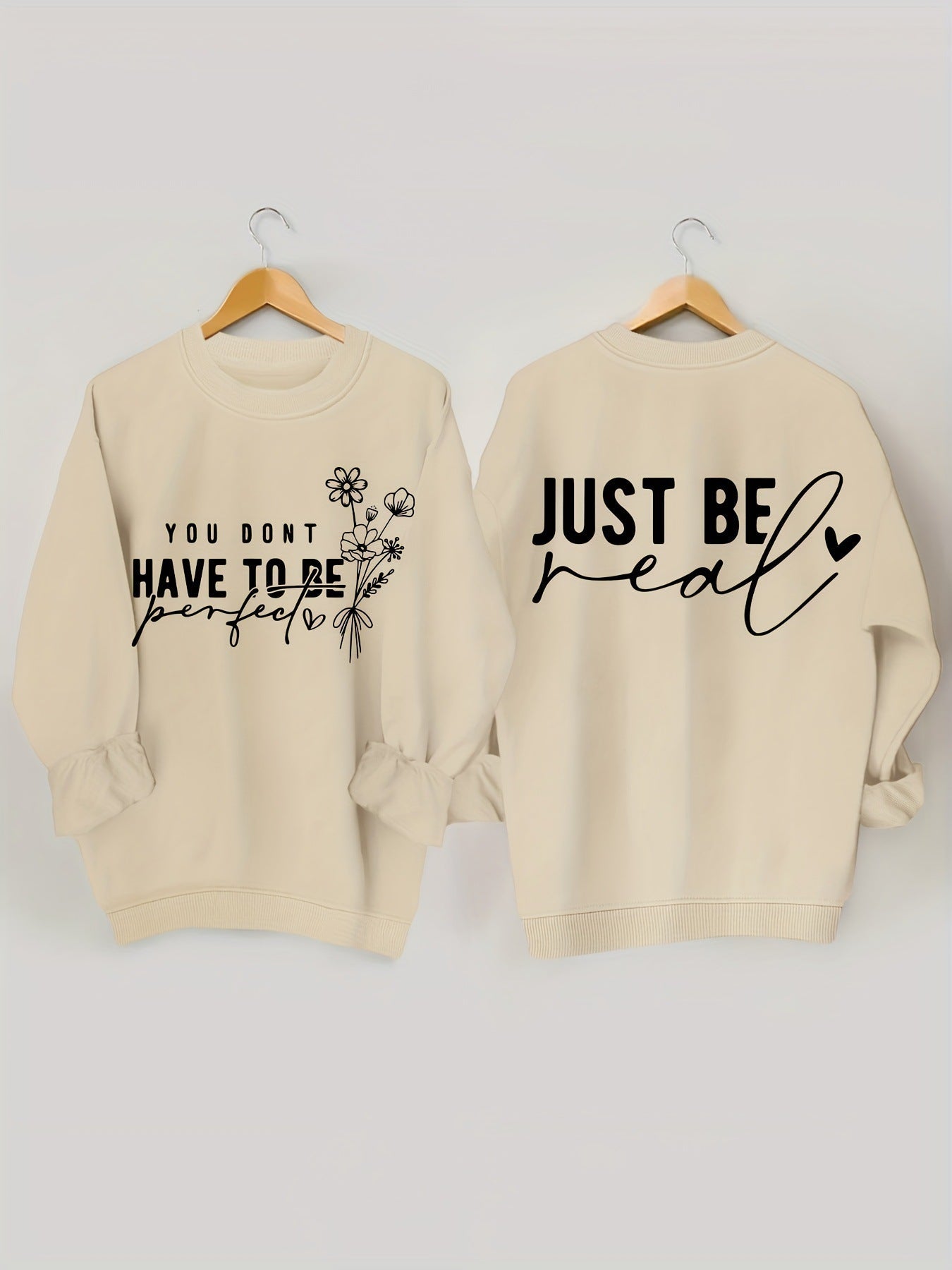 Damen Pullover Lässig mit Botschaften Eveloria