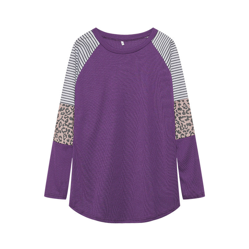 Damen Langarmshirt Tiermuster Streifendesign Eveloria