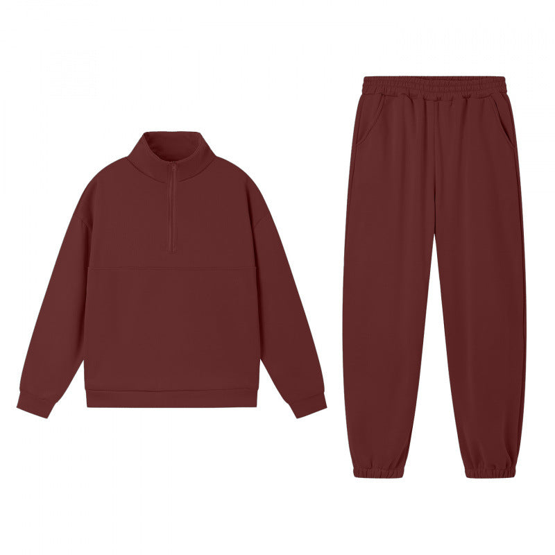 Damen Sweatshirt-Set Elastisch Hochkragen Grau Eveloria