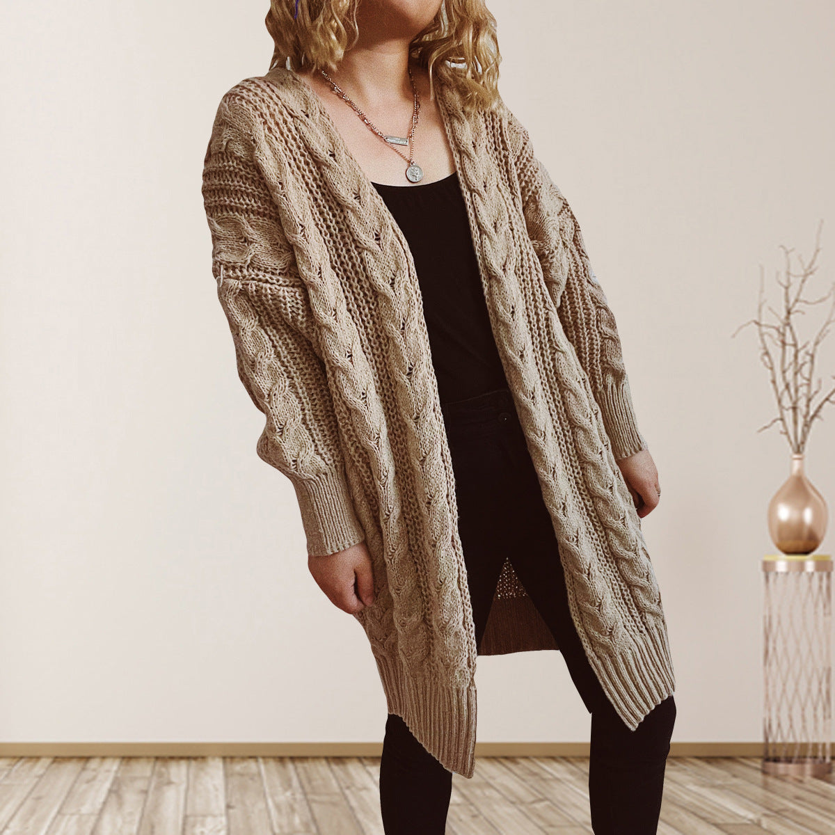 Damen Strickjacke Oversized Lässig Eveloria