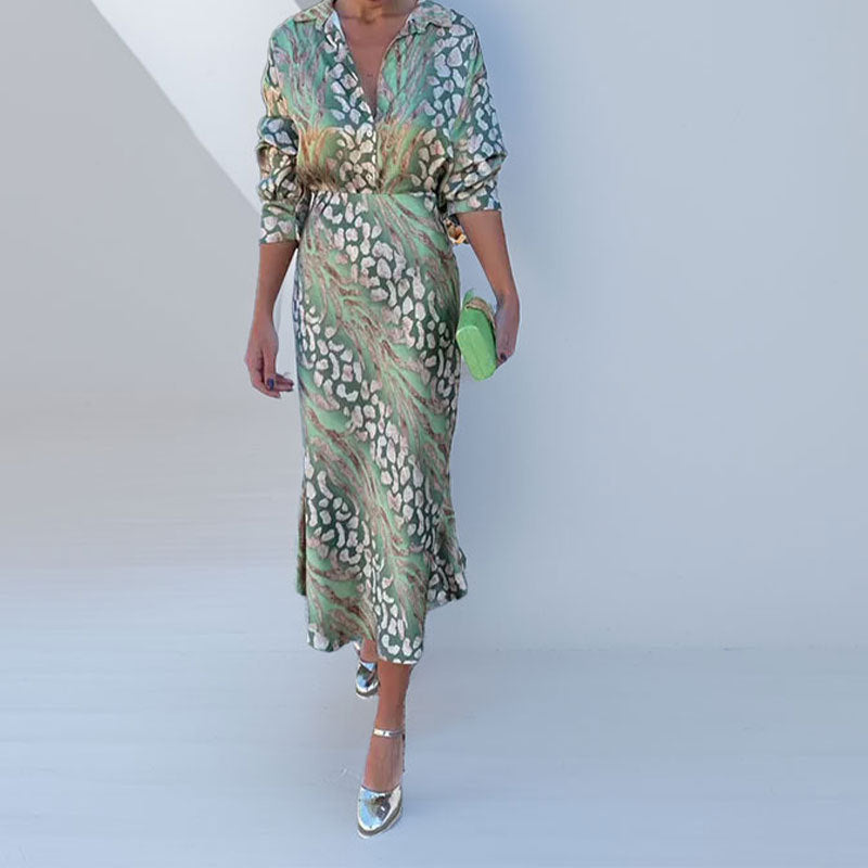 Damen Maxikleid Seide Wickel-Design Schimmernd Eveloria