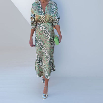 Damen Maxikleid Seide Wickel-Design Schimmernd Eveloria
