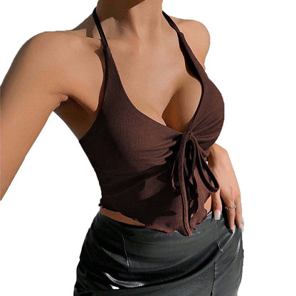 Damen Crop- Raffung Bindeband Eveloria